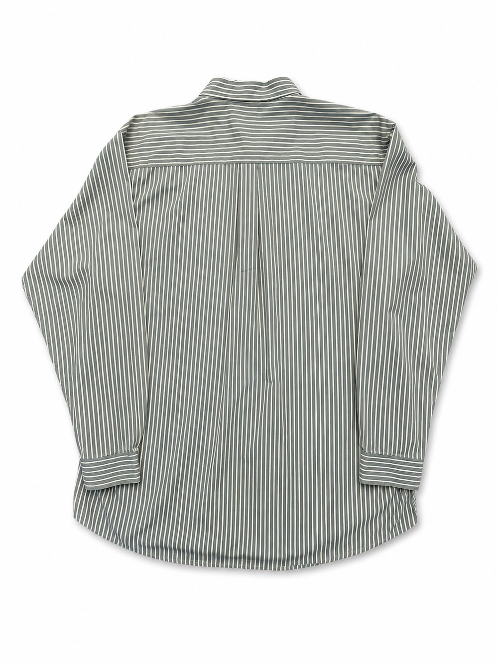Cinch Mens Olive Green & White Striped Button-Down Shirt - Picture 2 of 6